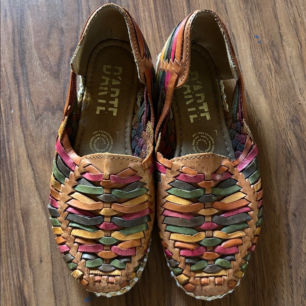 Multicolor Woven Mexican huarache sandals,Huarache mexicano, Size 6